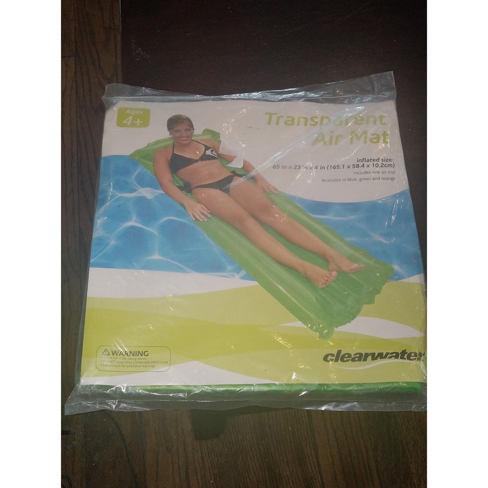 Vintage Inflatable Air Mat Pool Mattress Raft Green Safety Clearwater New 1990s